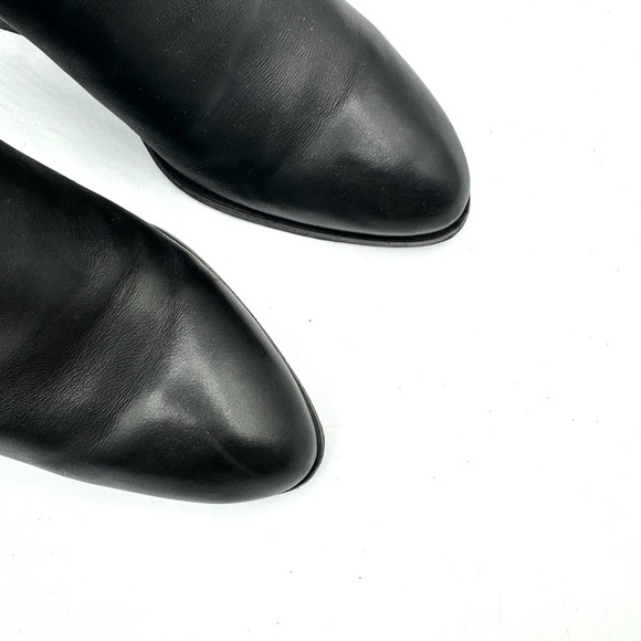 ALEXANDER WANG BLACK LEATHER BLOCK HEEL ZIP-UP BOOTS - SIZE 39.5 (EU) - Picture 13 of 15